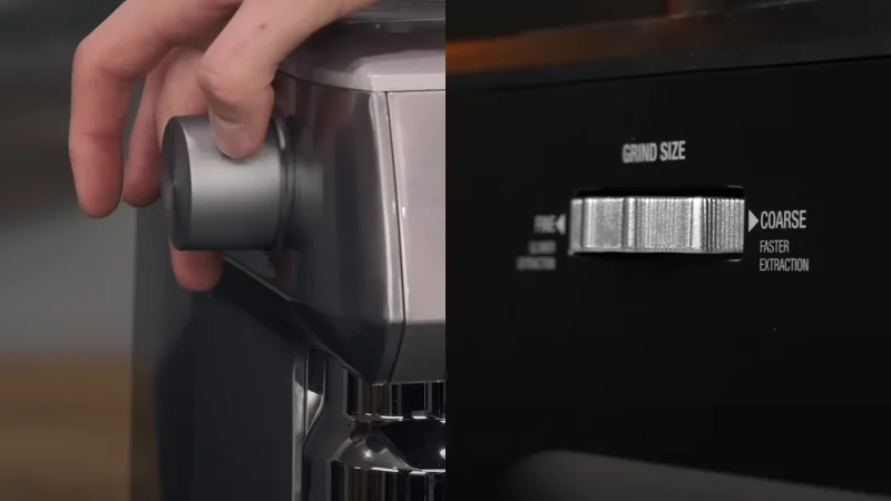 grind size knobs on the breville oracle touch vs barista touch