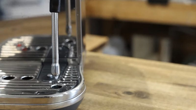 Bambino Plus's steam wand auto purge after each use.