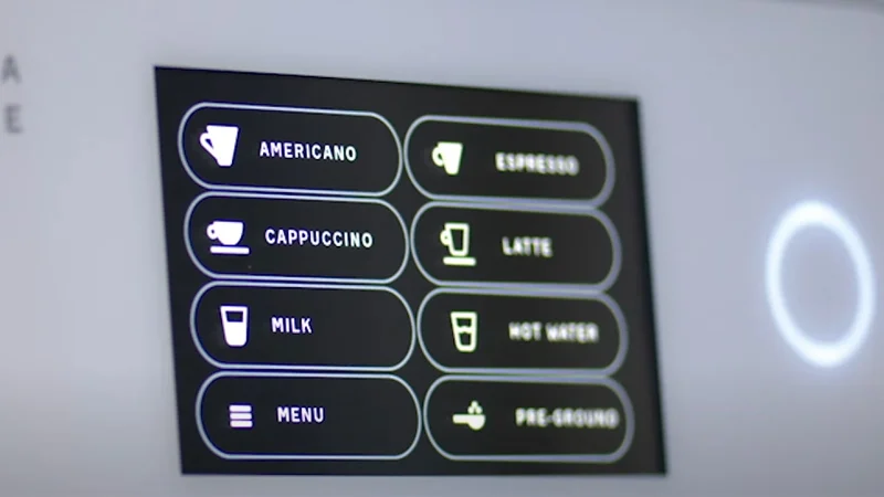 the terra kaffe's touchscreen