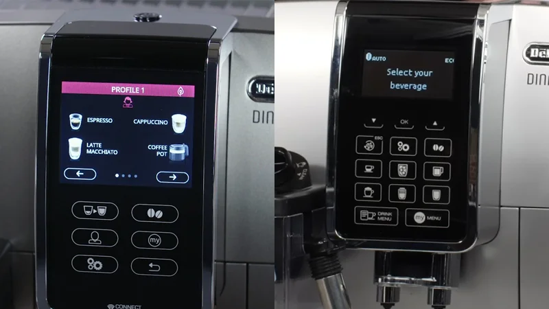 the dinamica plus (left) features a color touch screen