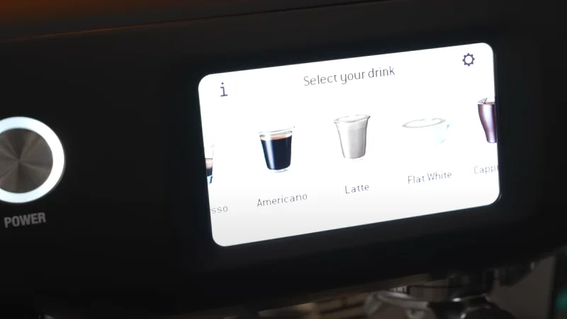 barista touch's touch screen