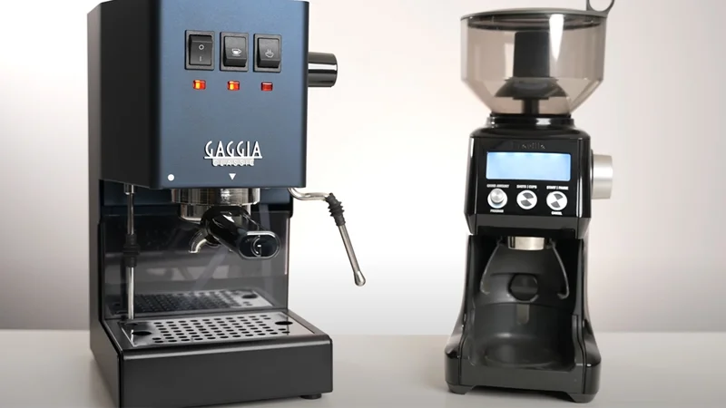 the gaggia classic pro and the breville smart grinder pro