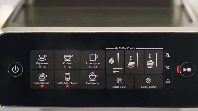 the philips 3200’s control panel